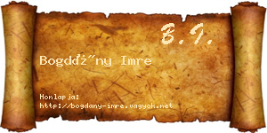 Bogdány Imre névjegykártya