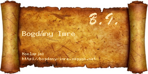 Bogdány Imre névjegykártya