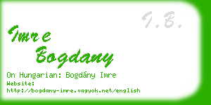 imre bogdany business card