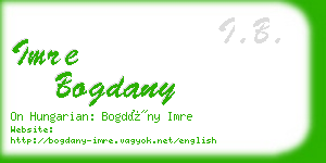 imre bogdany business card